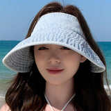 Maxbell Womens Sun Hat Fashion Wide Brim Portable Sports Hat for Party Travel Hiking Light Blue