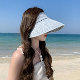 Maxbell Womens Sun Hat Fashion Wide Brim Portable Sports Hat for Party Travel Hiking Light Blue