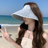 Maxbell Womens Sun Hat Fashion Wide Brim Portable Sports Hat for Party Travel Hiking Light Blue