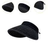 Maxbell Womens Sun Hat Fashion Wide Brim Portable Sports Hat for Party Travel Hiking Black