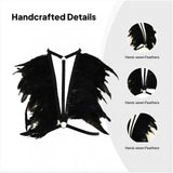 Maxbell Artificial Festival Feathers Harness Cosplay Bra for Photo Props Performance