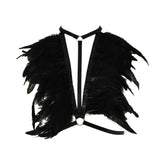 Maxbell Artificial Festival Feathers Harness Cosplay Bra for Photo Props Performance