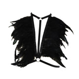 Maxbell Artificial Festival Feathers Harness Cosplay Bra for Photo Props Performance