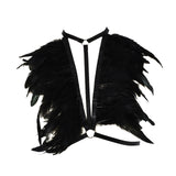 Maxbell Artificial Festival Feathers Harness Cosplay Bra for Photo Props Performance