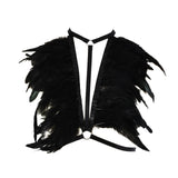 Maxbell Artificial Festival Feathers Harness Cosplay Bra for Photo Props Performance