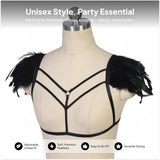 Maxbell Artificial Festival Feathers Harness Cosplay Bra for Photo Props Performance