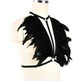 Maxbell Artificial Festival Feathers Harness Cosplay Bra for Photo Props Performance