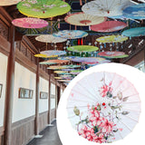 Maxbell Chinese Oiled Paper Umbrella Rainproof Decorative for Costume Decor Style C
