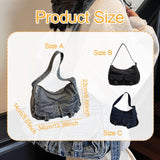 Maxbell Women's Shoulder Bag Tote Adjustable Strap Retro Aesthetic Casual Hobo Purse Light Blue