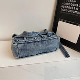 Maxbell Women's Shoulder Bag Tote Adjustable Strap Retro Aesthetic Casual Hobo Purse Light Blue