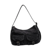 Maxbell Women's Shoulder Bag Tote Adjustable Strap Retro Aesthetic Casual Hobo Purse black