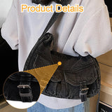 Maxbell Women's Shoulder Bag Tote Adjustable Strap Retro Aesthetic Casual Hobo Purse black