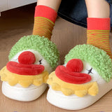 Maxbell Fuzzy Slippers Soft Cozy Girls Women Winter Clown House Slippers for Indoor 38 39