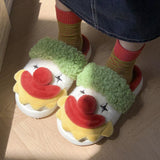 Maxbell Fuzzy Slippers Soft Cozy Girls Women Winter Clown House Slippers for Indoor 40 41