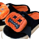 Maxbell Halloween Pumpkin Slippers Cute Party Favors Home Floor Slides Festival Gift Size 36 37