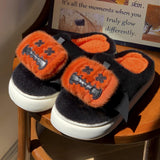 Maxbell Halloween Pumpkin Slippers Cute Party Favors Home Floor Slides Festival Gift Size 38 39