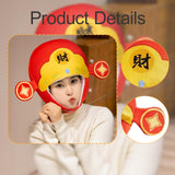 Maxbell Cute Plush Hat God of Wealth Soft Funny Headgear for Halloween Event Cosplay
