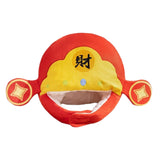Maxbell Cute Plush Hat God of Wealth Soft Funny Headgear for Halloween Event Cosplay