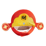 Maxbell Cute Plush Hat God of Wealth Soft Funny Headgear for Halloween Event Cosplay
