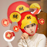 Maxbell Cute Plush Hat God of Wealth Soft Funny Headgear for Halloween Event Cosplay