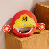 Maxbell Cute Plush Hat God of Wealth Soft Funny Headgear for Halloween Event Cosplay