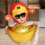 Maxbell Cute Plush Hat God of Wealth Soft Funny Headgear for Halloween Event Cosplay