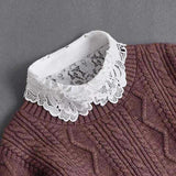 Maxbell Lace Fake Collar Turtleneck Stylish False Collar for Clothes Sweater Outfits White