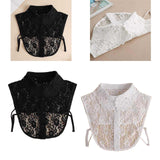Maxbell Lace Fake Collar Turtleneck Stylish False Collar for Clothes Sweater Outfits White