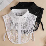 Maxbell Lace Fake Collar Turtleneck Stylish False Collar for Clothes Sweater Outfits White