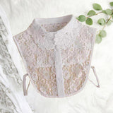 Maxbell Lace Fake Collar Turtleneck Stylish False Collar for Clothes Sweater Outfits White