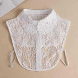 Maxbell Lace Fake Collar Turtleneck Stylish False Collar for Clothes Sweater Outfits White