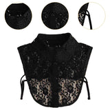 Maxbell Lace Fake Collar Turtleneck Stylish False Collar for Clothes Sweater Outfits Black