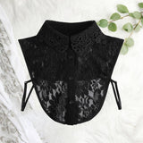 Maxbell Fake Collar Adjustable Elegant Women False Collar for Clothes Outfits Shirts Black