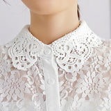 Maxbell Fake Collar Adjustable Elegant Women False Collar for Clothes Outfits Shirts White