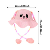 Maxbell Kids Bunny Hat with Light Cute with Moving Ears for Traveling Birthday Trips Pink