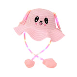 Maxbell Kids Bunny Hat with Light Cute with Moving Ears for Traveling Birthday Trips Pink