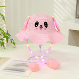 Maxbell Kids Bunny Hat with Light Cute with Moving Ears for Traveling Birthday Trips Pink
