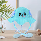 Maxbell Kids Bunny Hat with Light Cute with Moving Ears for Traveling Birthday Trips Blue