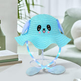 Maxbell Kids Bunny Hat with Light Cute with Moving Ears for Traveling Birthday Trips Blue