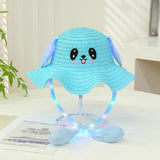 Maxbell Kids Bunny Hat with Light Cute with Moving Ears for Traveling Birthday Trips Blue