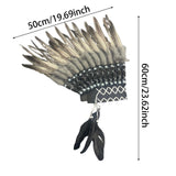 Maxbell Indian Hat Artificial Feather Headdress Decor for Performance Party Carnival