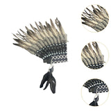 Maxbell Indian Hat Artificial Feather Headdress Decor for Performance Party Carnival