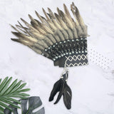 Maxbell Indian Hat Artificial Feather Headdress Decor for Performance Party Carnival