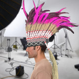 Maxbell Chief Indian Headdress Artificial Feather Hat for Show Role Playing Festival