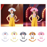 Maxbell Animal Headband Tail Bowtie Set Party Cosplay Prop for Dress up White
