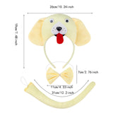 Maxbell Animal Headband Tail Bowtie Set Party Cosplay Prop for Dress up Light Yellow