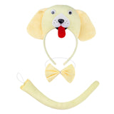 Maxbell Animal Headband Tail Bowtie Set Party Cosplay Prop for Dress up Light Yellow