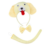 Maxbell Animal Headband Tail Bowtie Set Party Cosplay Prop for Dress up Light Yellow