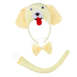 Maxbell Animal Headband Tail Bowtie Set Party Cosplay Prop for Dress up Light Yellow