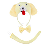 Maxbell Animal Headband Tail Bowtie Set Party Cosplay Prop for Dress up Light Yellow